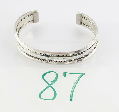 VTG Signed Navajo Indian Artist TAHE .925 Silver Cuff Bracelet