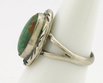 Navajo Ring .925 Silver Natural Mined Turquoise Native Artist Signed C.80's
