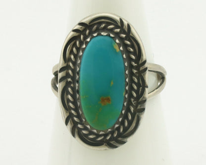 Navajo Ring .925 Silver Natural Turquoise Native American Artist C.1980's