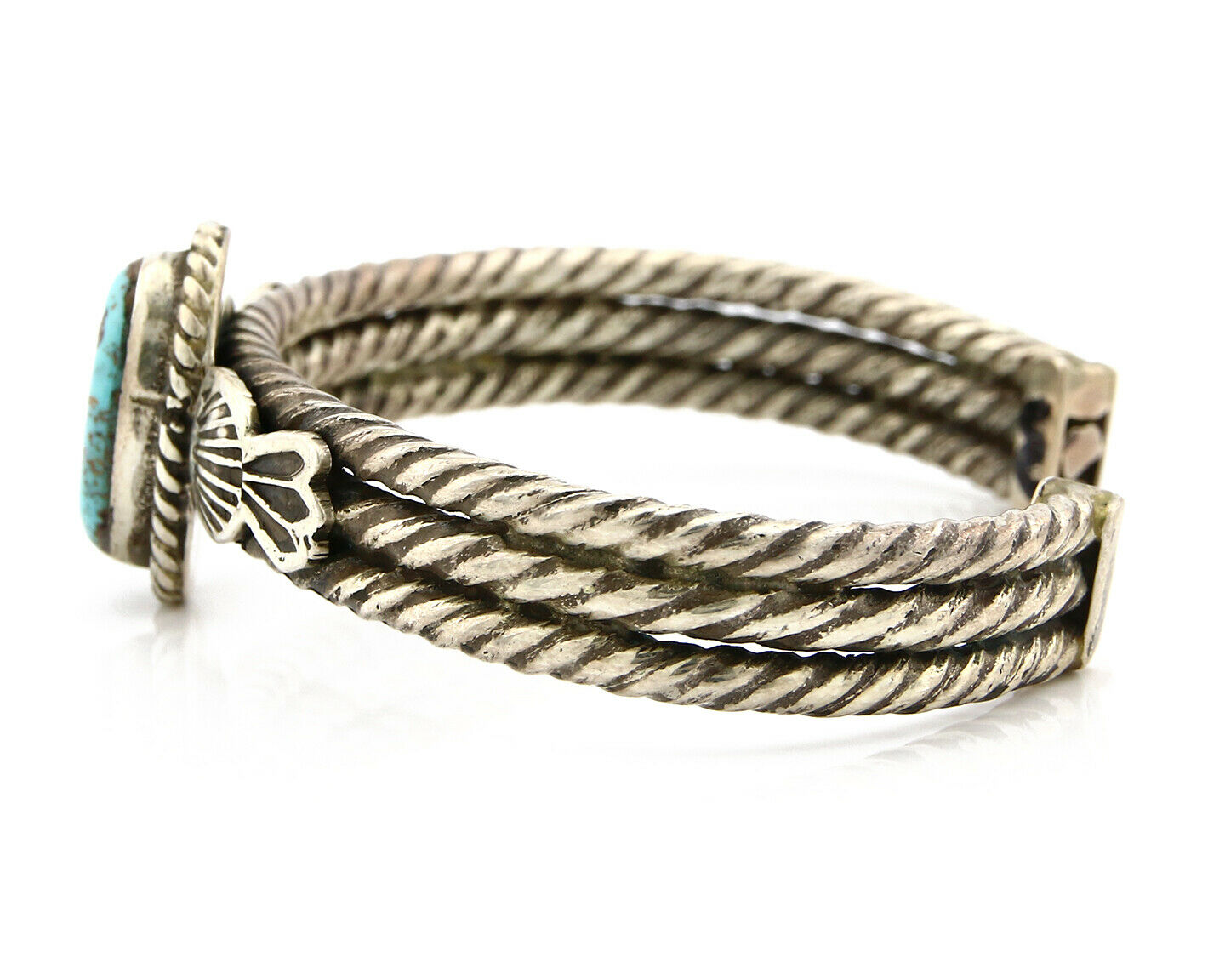 Navajo Bracelet .925 Silver Globe Turquoise Native American C.80's