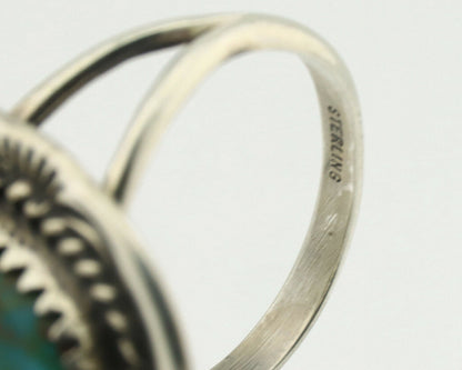 Navajo Ring .925 Silver Natural Turquoise Native American Artist C.1980's