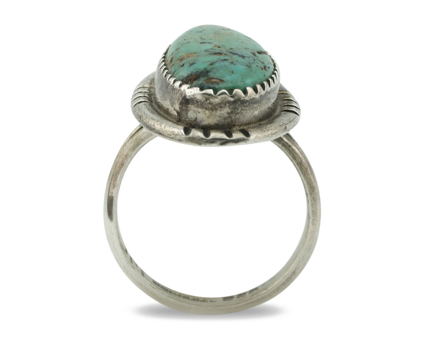 Navajo Ring .925 Silver Arizona Turquoise Native American Artist Handmade C.80's