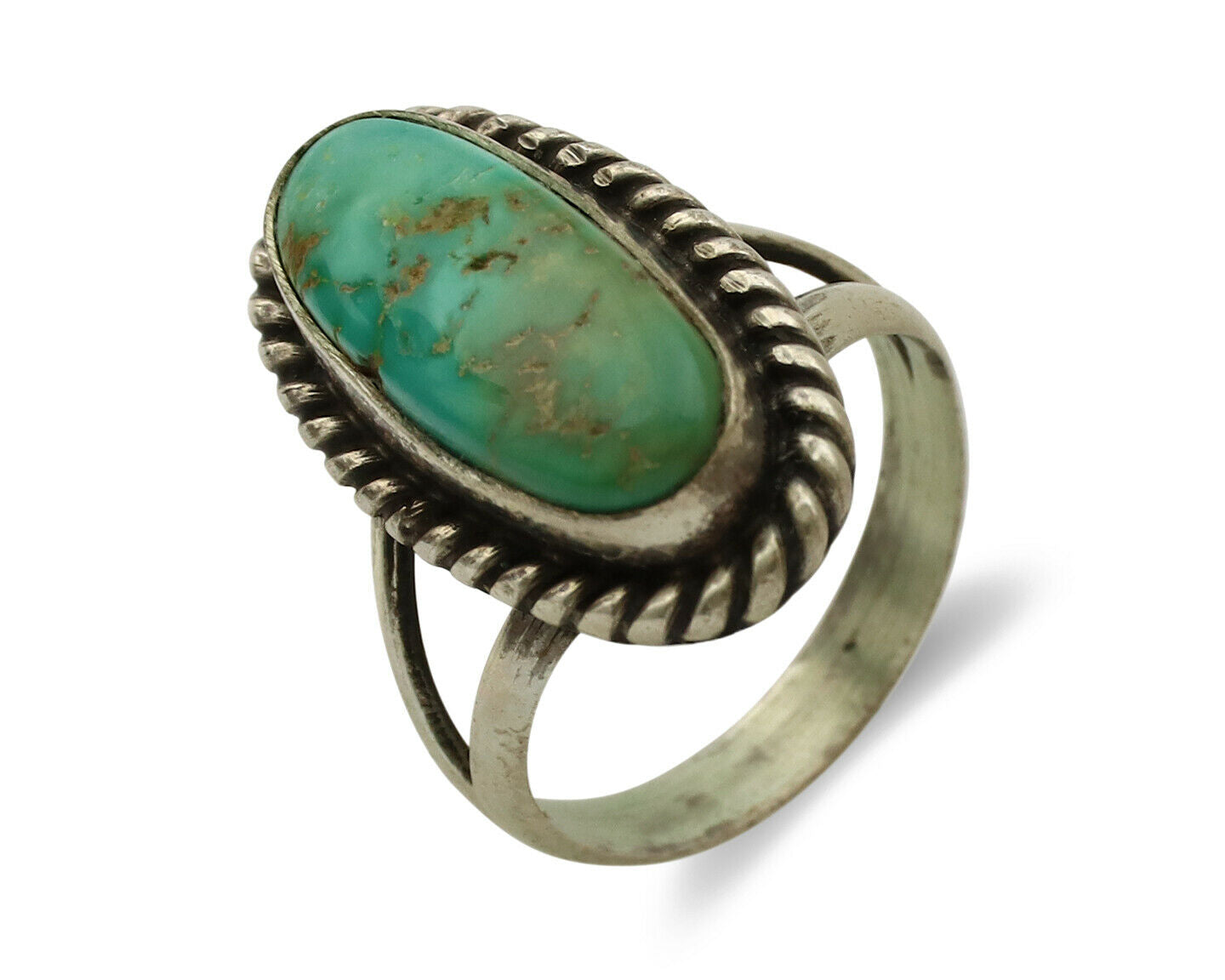 Navajo Ring .925 Silver Royston Turquoise Native American Artist C.1980's