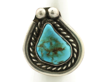 Navajo Ring 925 Silver Natural Blue Turquoise Native American Artist C.1980's