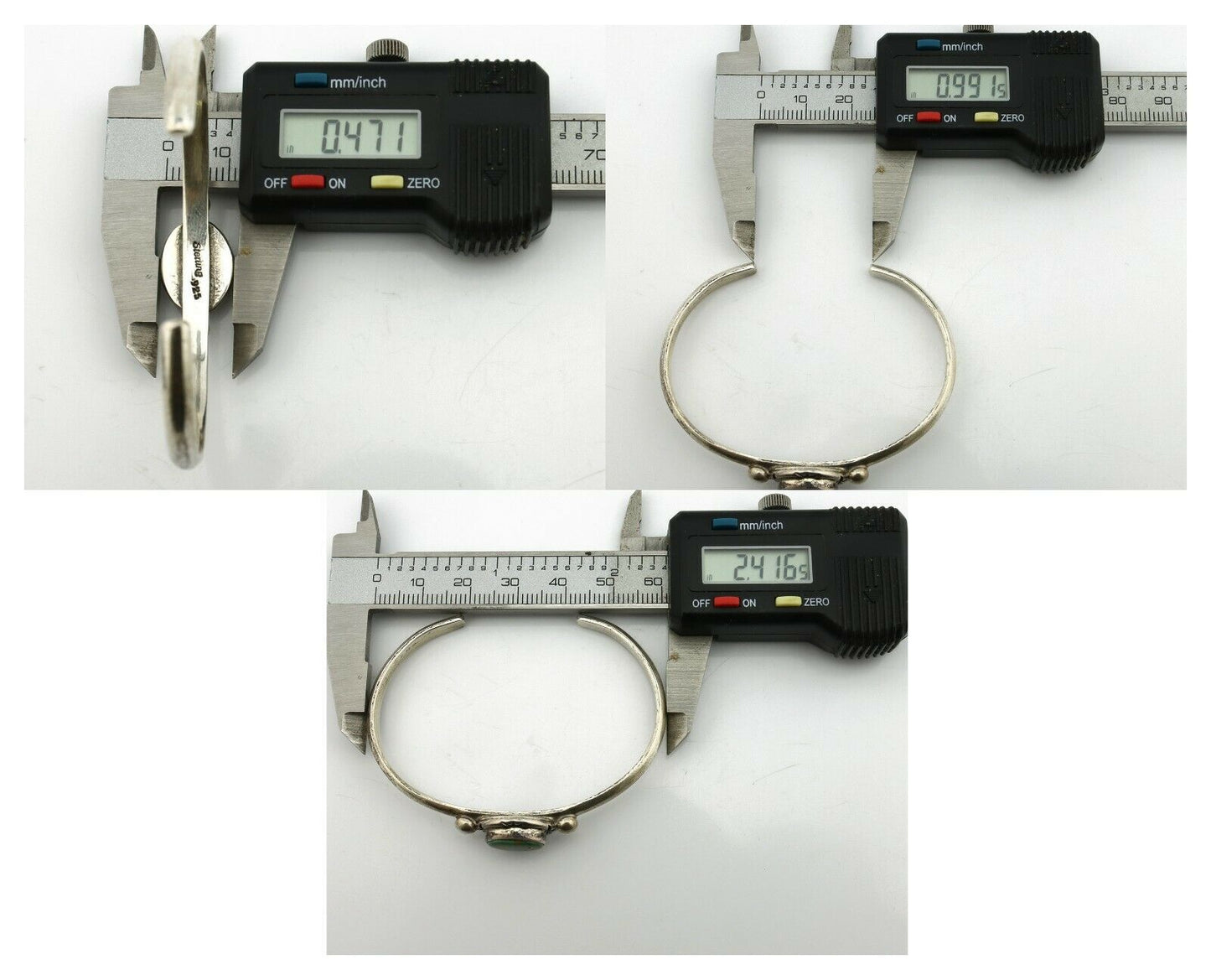 Navajo Bracelet .925 Silver Royston Turquoise Native American Artist C.90's