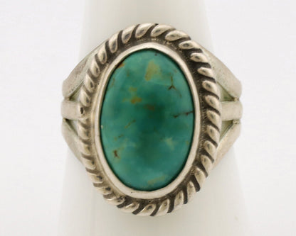 Navajo Ring .925 Silver Natural Kingman Turquoise Native American Artist C.1980s