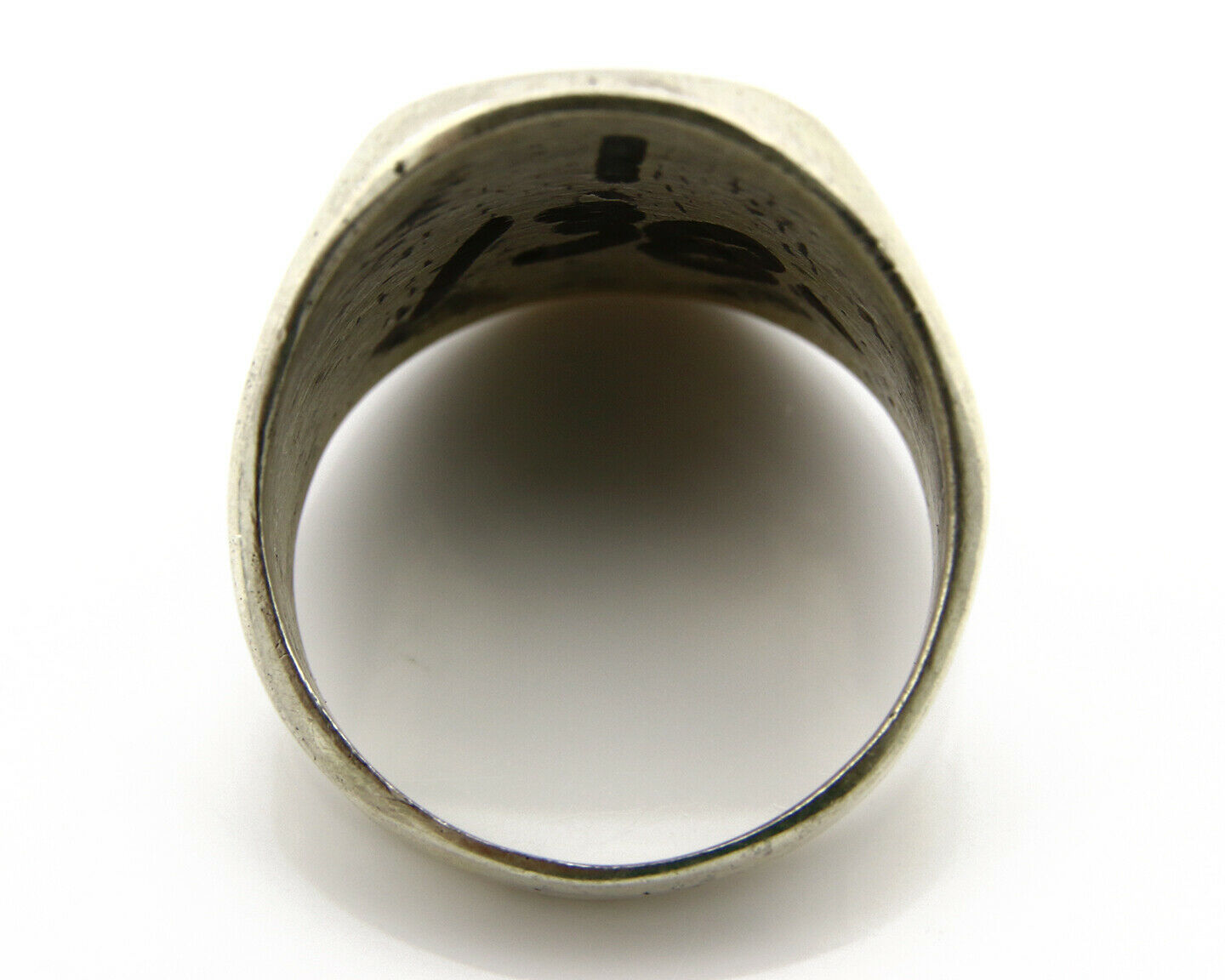 Navajo Ring .925 Silver Kokopelli Overlay Artist Native American C.80's