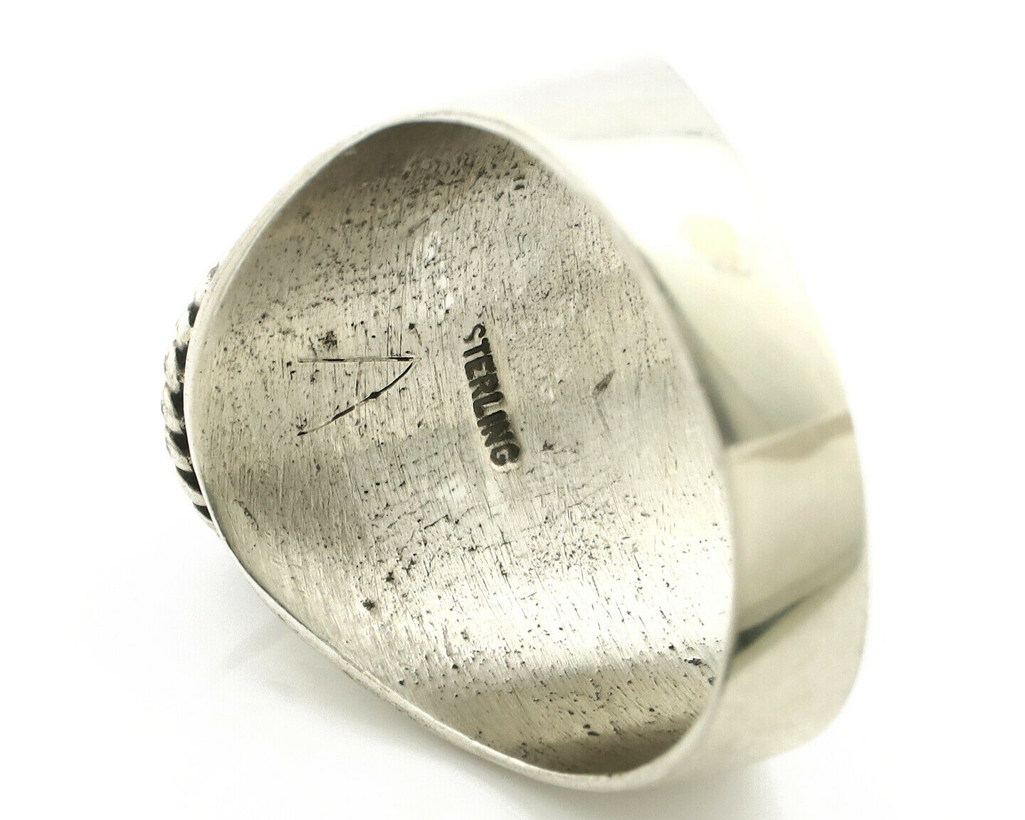 Navajo Ring .925 Silver Handmade Black Onyx Native American Artist C.80's