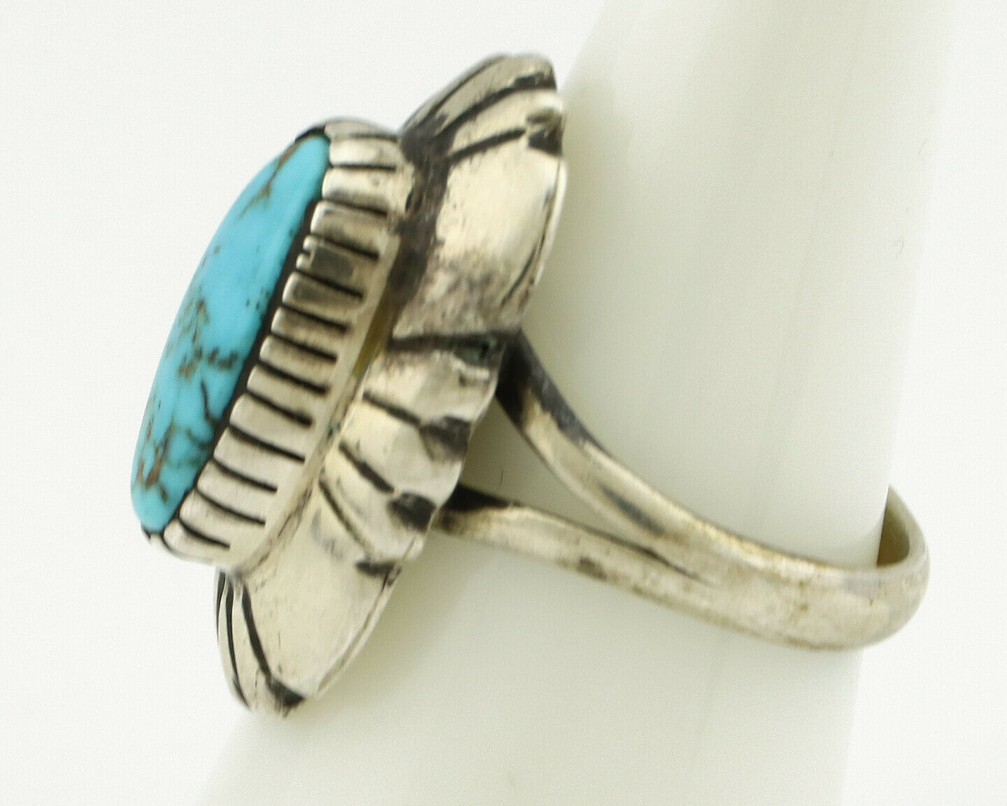 Navajo Ring .925 Silver Arizona Turquoise Signed M Montoya C.80's