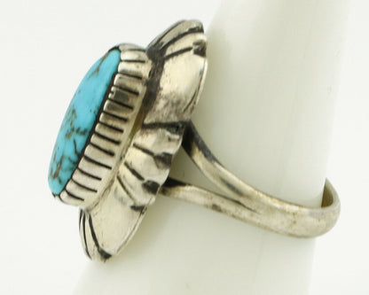 Navajo Ring .925 Silver Arizona Turquoise Signed M Montoya C.80's