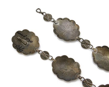 Women's Navajo Concho Belt .925 Silver Hand Stamped Handmade C.1940's