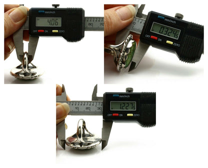 Navajo Ring .925 Silver Natural Uncolored Green Turquoise Signed Apache C.80's