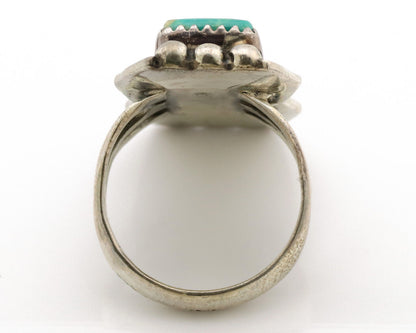 Navajo Ring .925 Silver Kingman Turquoise Artist Signed B C.80's