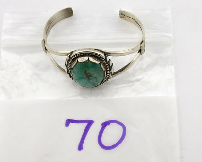 Navajo Bracelet .925 Silver Royston Turquoise Signed Apache Manufacturing C.80's