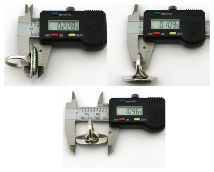 Navajo Ring 925 Silver Natural Green Malachite Signed Justin Morris C.80's