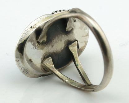 Navajo Ring .925 Silver Blue Turquoise Native American Artist Handmade C.80's
