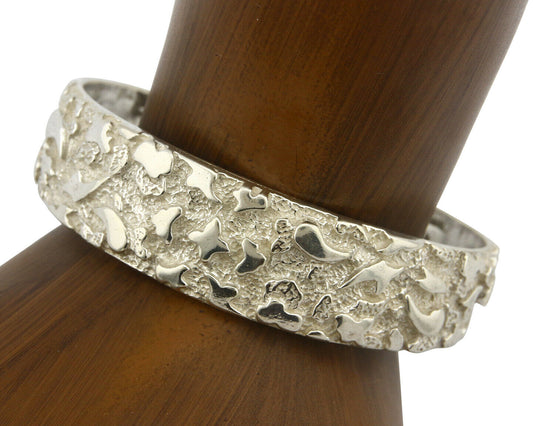 Navajo Bracelet .925 Silver Hand Stamped Arrow Head Signed Montoya C.80's