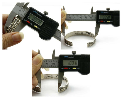 Navajo Bracelet .925 Silver Handmade Hand Stamped Signed Artist C Montoya C.80's