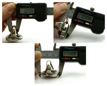 Navajo Ring .925 Silver Kingman Turquoise Native American Artist C.1980's