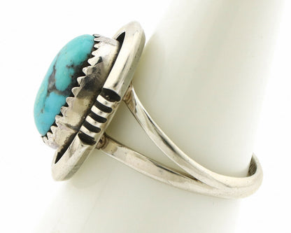 Navajo Ring .925 Silver Blue Nevada Turquoise Native American Artist C.80's