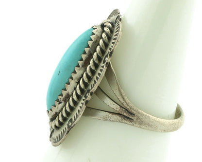 Navajo Ring 925 Silver Turquoise Native American Artist C.80's