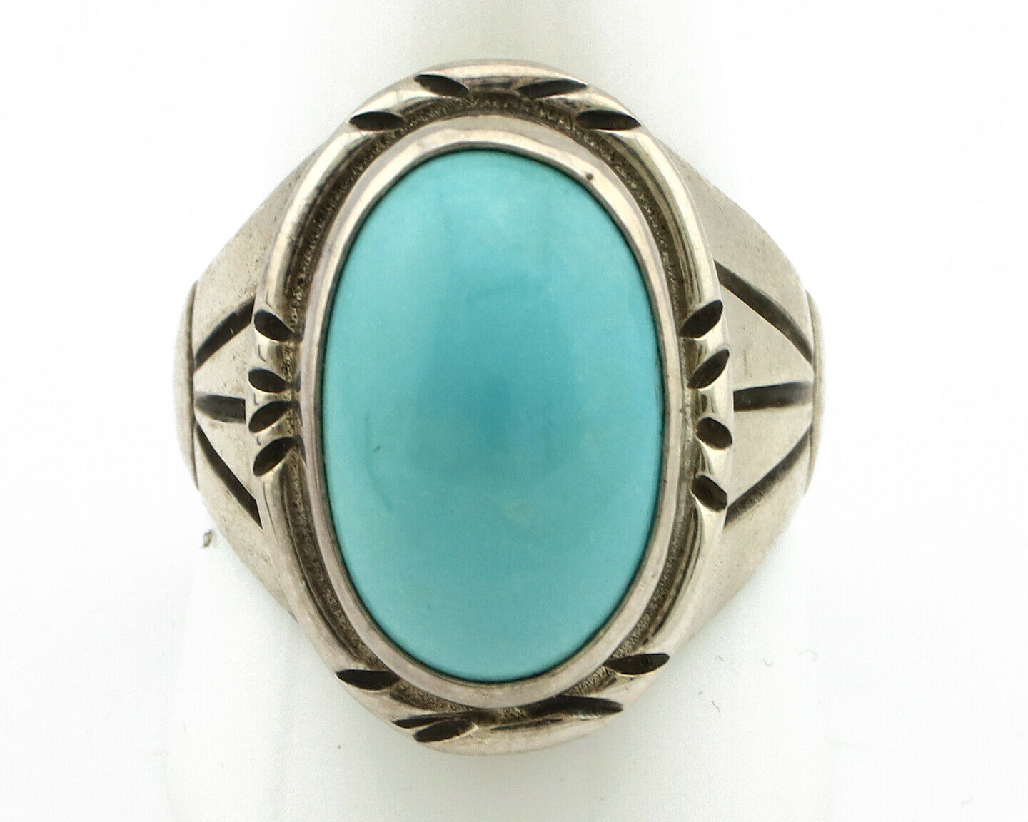 Navajo Ring .925 Silver Turquoise Native American Artist C.80's