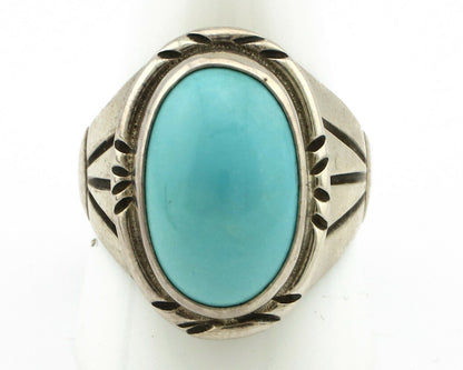 Navajo Ring .925 Silver Turquoise Native American Artist C.80's