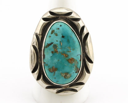 Navajo Ring 925 Silver Natural Blue Turquoise Native Artist Signed C Montoya C80