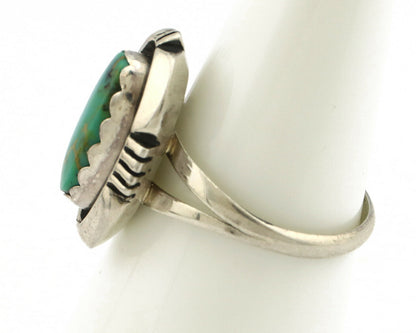 Navajo Ring .925 Silver Kingman Turquoise Handmade Native American Artist C.80's