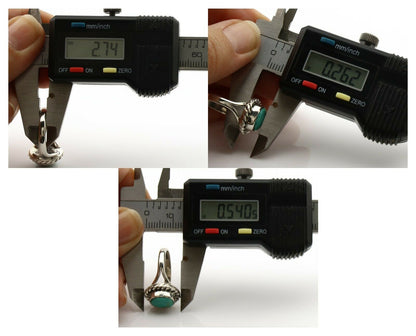 Navajo Ring .925 Silver Kingman Turquoise Artist Signed Gecko C.90's