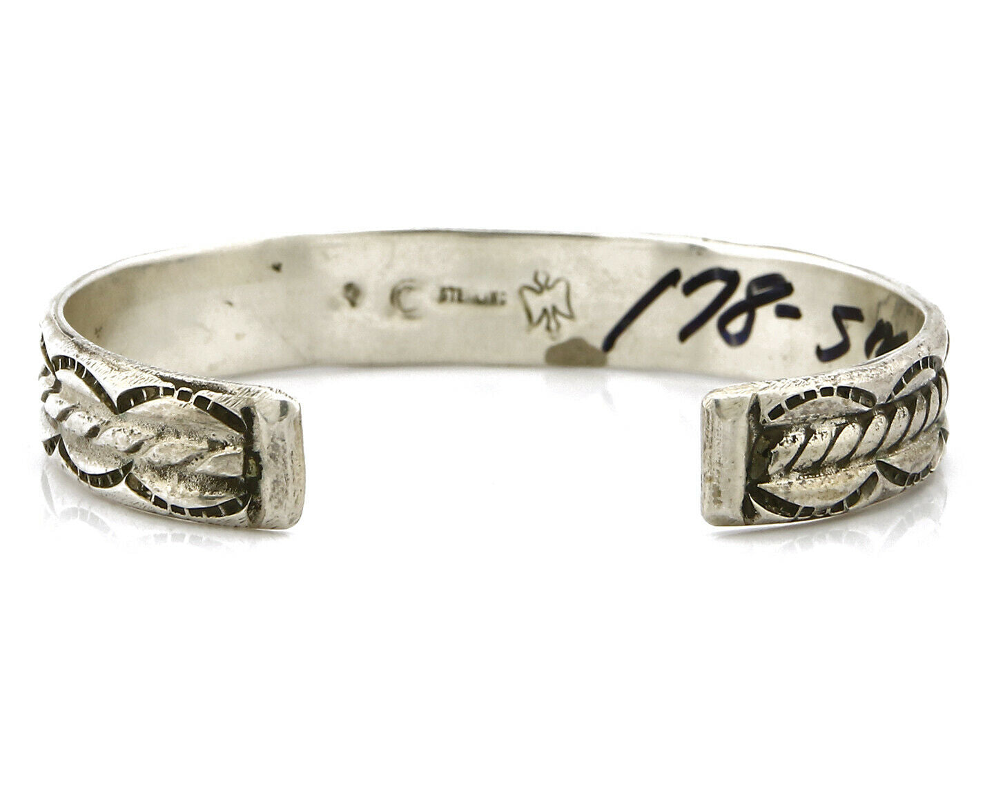 Small Women's Navajo Bracelet .925 Silver Handmade Cuff Signed Montoya C.1980's