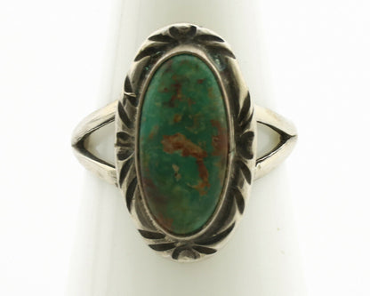 Navajo Ring .925 Silver Kingman Turquoise Native Artist Signed C.80's