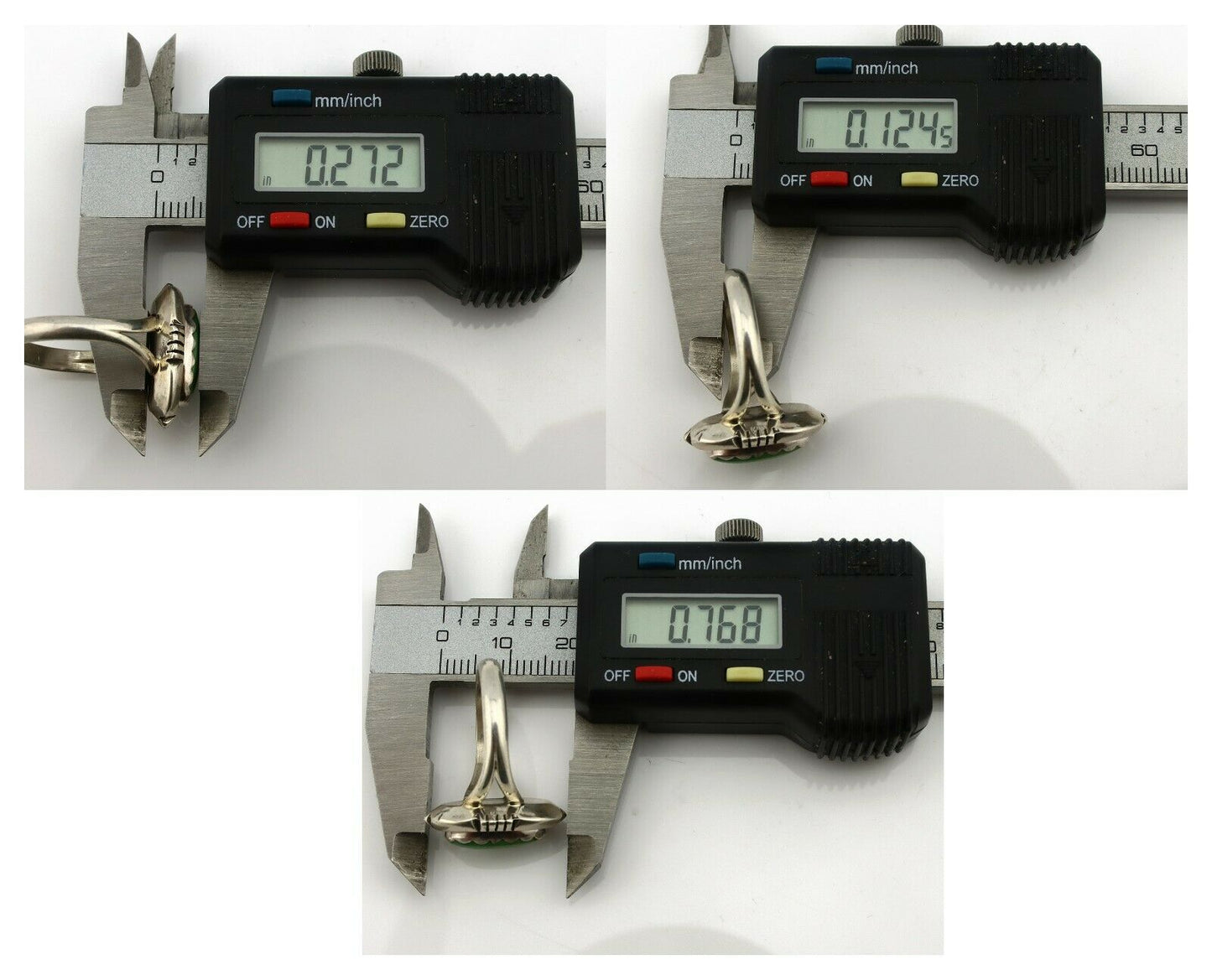 Navajo Ring .925 Silver Kingman Turquoise Handmade Native American Artist C.80's