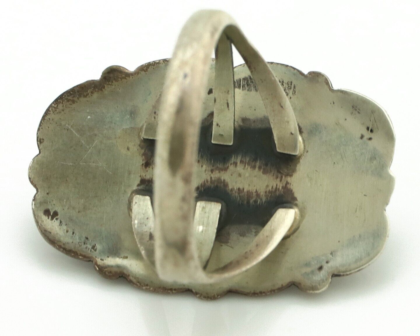 Navajo Ring 925 Silver Blue Turquoise Native American Artist C.80's