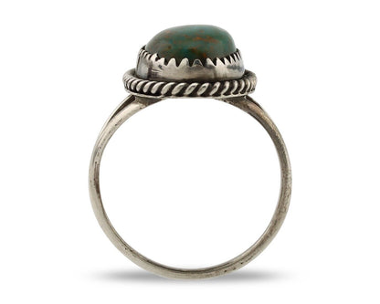 Navajo Handmade Ring 925 Silver Kingman Turquoise Artist Signed MC C.80's