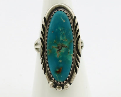 Navajo Ring .925 Silver Nevada Turquoise Native American Artist C.1980's
