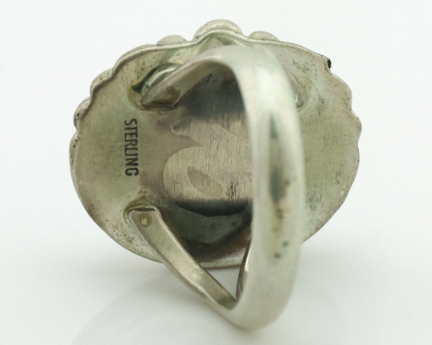 Navajo Ring .925 Silver Natural Blue Turquoise Native American Artist C.1980's