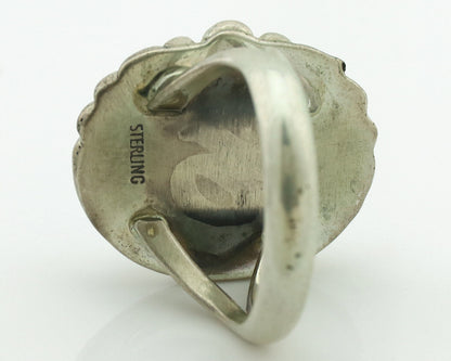 Navajo Ring .925 Silver Natural Blue Turquoise Native American Artist C.1980's