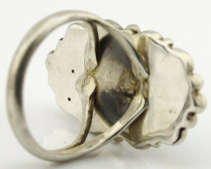 Navajo Ring .925 Silver Kingman Turquoise Artist Signed Talhat C.90's