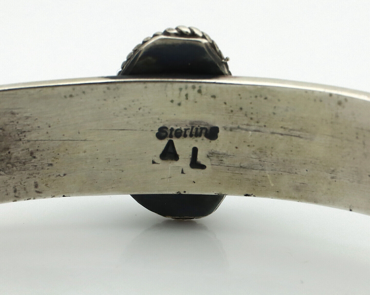 Women's Navajo .925 Silver Blue Natural Turquoise Artist Signed AL C.80's