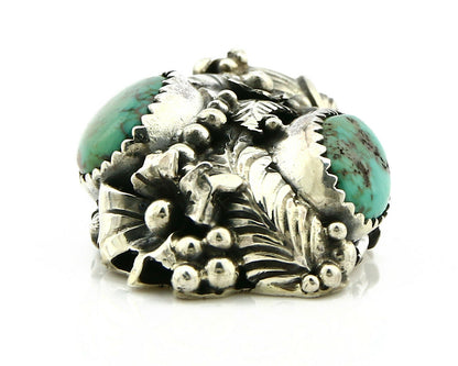 Navajo Pendant .925 Silver Kings Manassas Turquoise Signed Tom Willeto C.80's