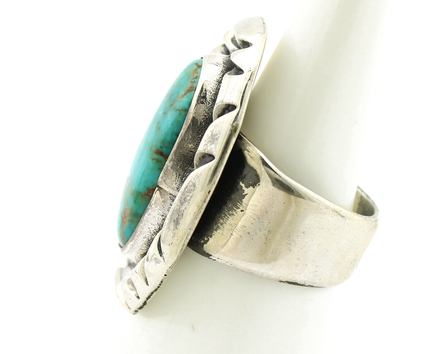 Navajo Ring 925 Silver Turquoise Mountain Artist Signed C Montoya C.80's