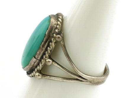 Navajo Ring .925 Silver Blue Turquoise Native American Artist C.1980's