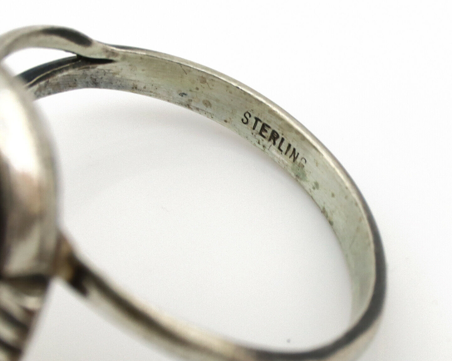 Navajo Ring .925 Silver Green Turquoise Native American Artist C.1980's