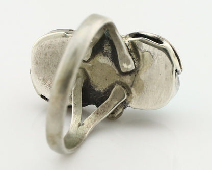 Navajo Handmade Ring 925 Silver Turquiose & Coral Native American Artist C.80's