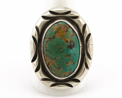 Men's Navajo Ring 925 Silver Kingman Turquoise Native Artist Signed C Montoya