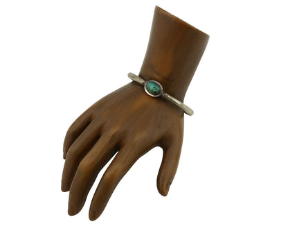 Navajo Bracelet .925 Silver Bisbee Turquoise Native American Artist C.90's