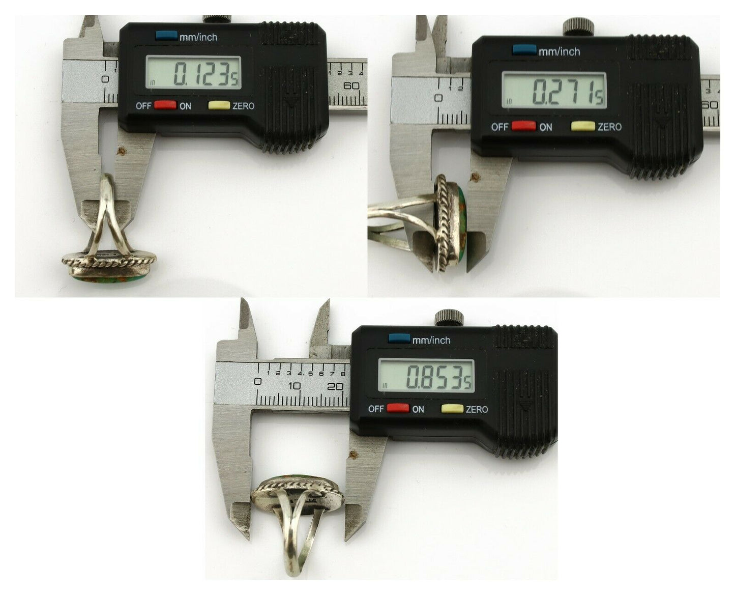 Navajo Ring .925 Silver Nevada Turquoise Artist Native American C.1980's