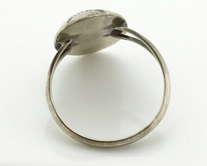 Navajo Ring .925 Silver Sleeping Beauty Turquoise Artist Signed P C.80's