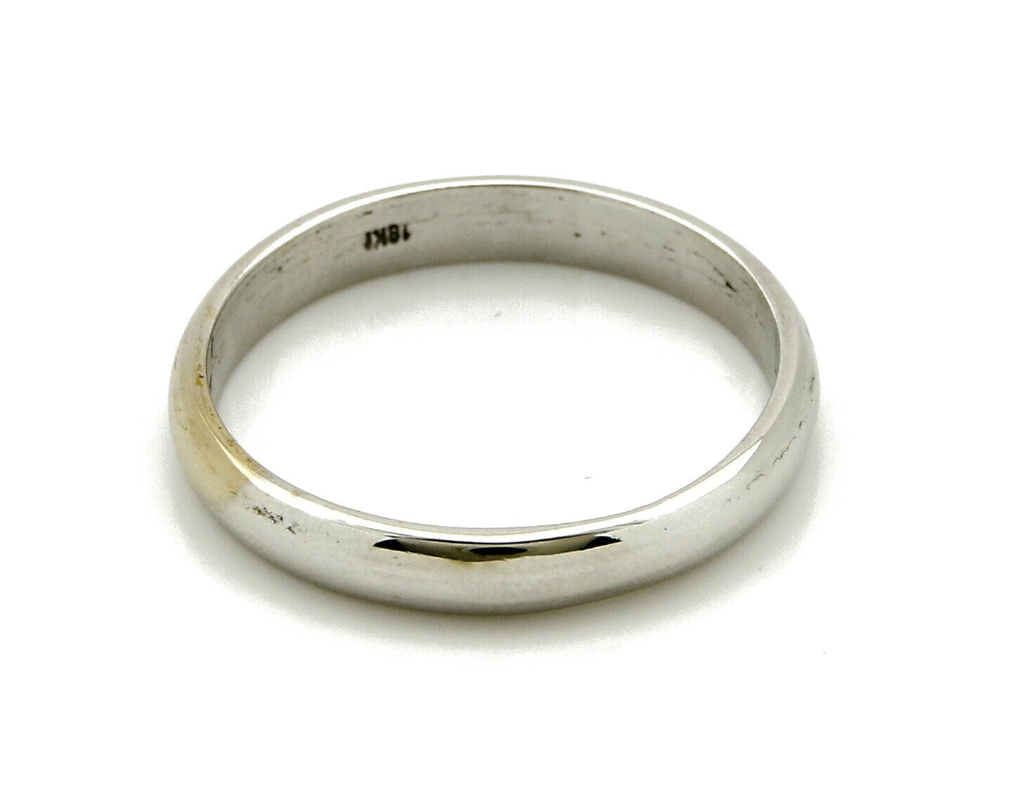 Wedding Band 18k Gold SOLID White 3.5 mm Wide Ring